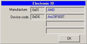 Willem Eprom Prog  AMD29F800 ID window