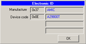 Willem Eprom Prog  Amic A29800 ID window